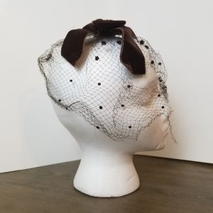 Vintage netting veil with bow headpiece/hat